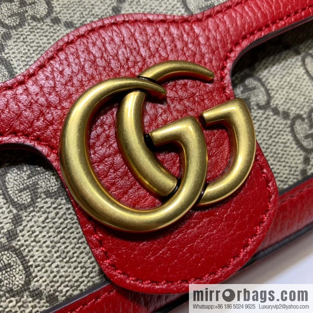 GUCCI Gucci GG Marmont series super mini handbag 476433 brown red
