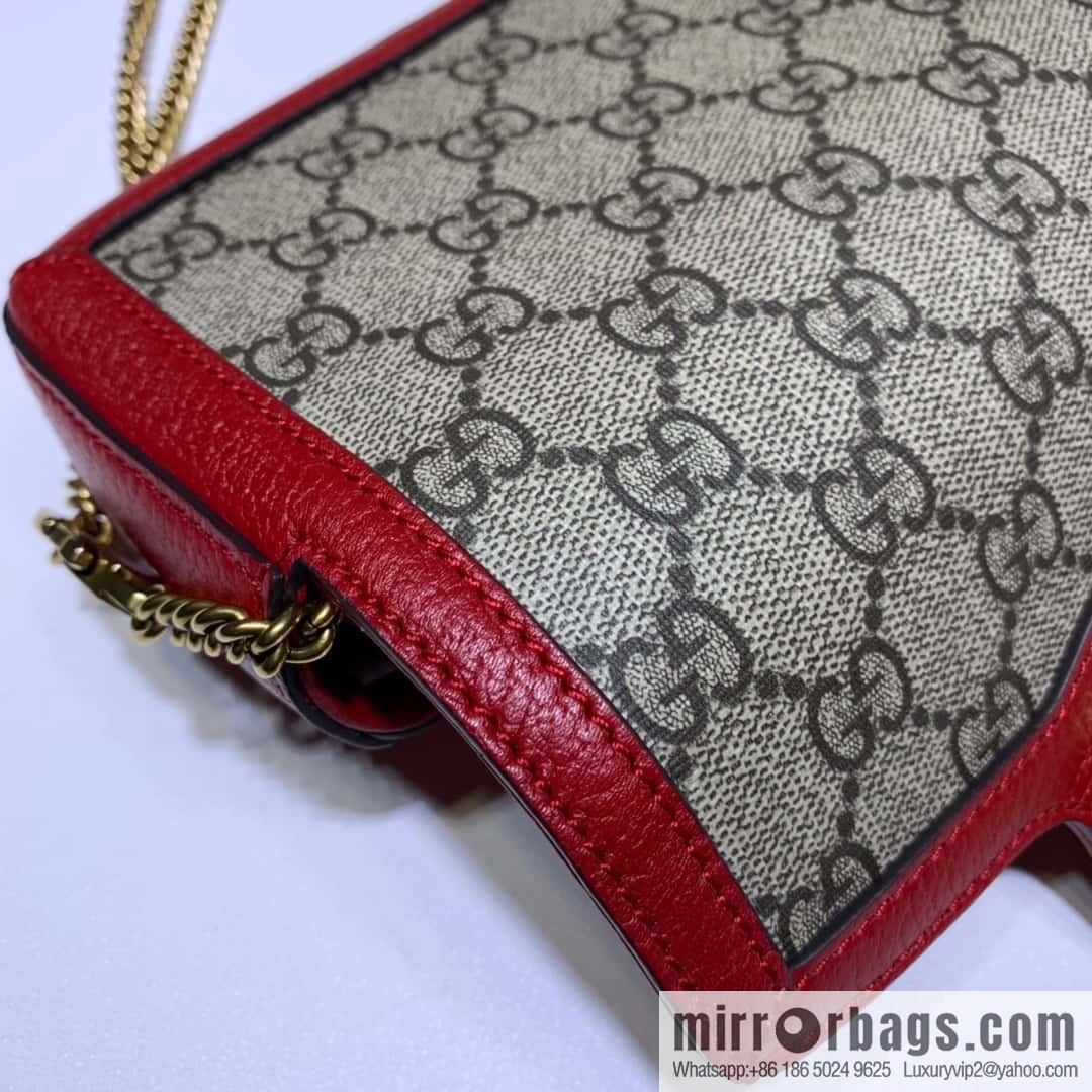 GUCCI Gucci GG Marmont series super mini handbag 476433 brown red
