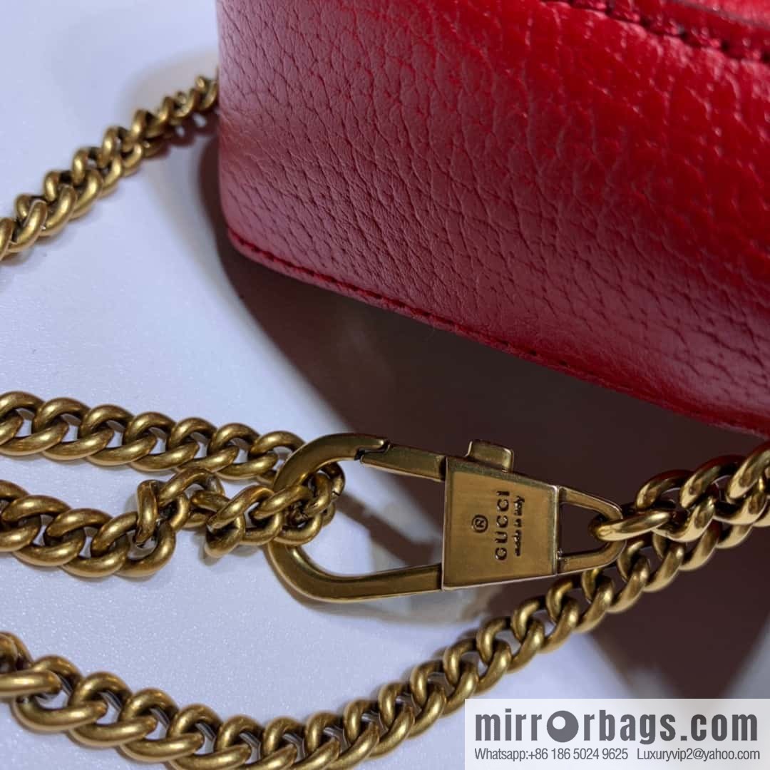 GUCCI Gucci GG Marmont series super mini handbag 476433 brown red