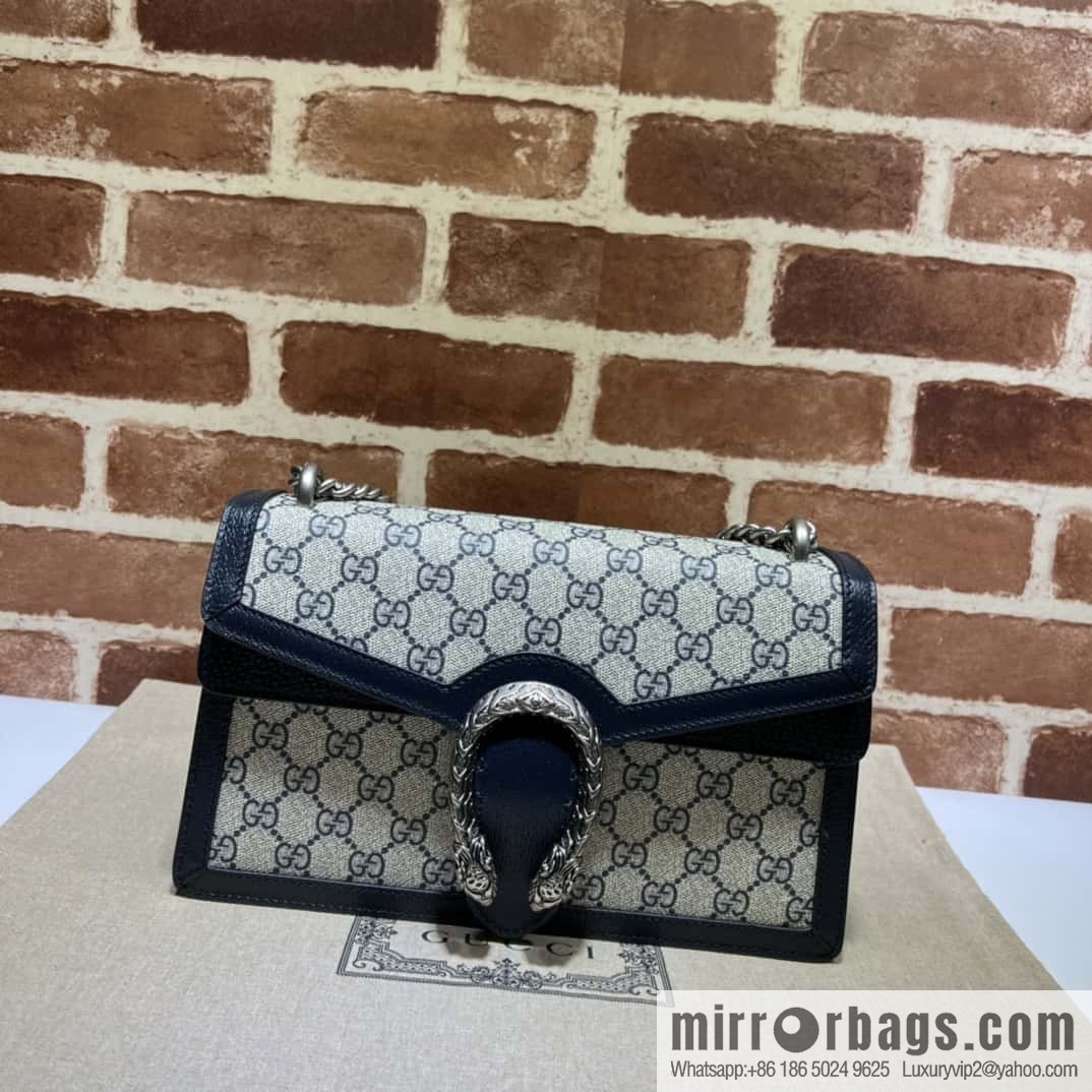 GUCCI Dionysus series small GG shoulder backpack 400249 blue glue/blue leather