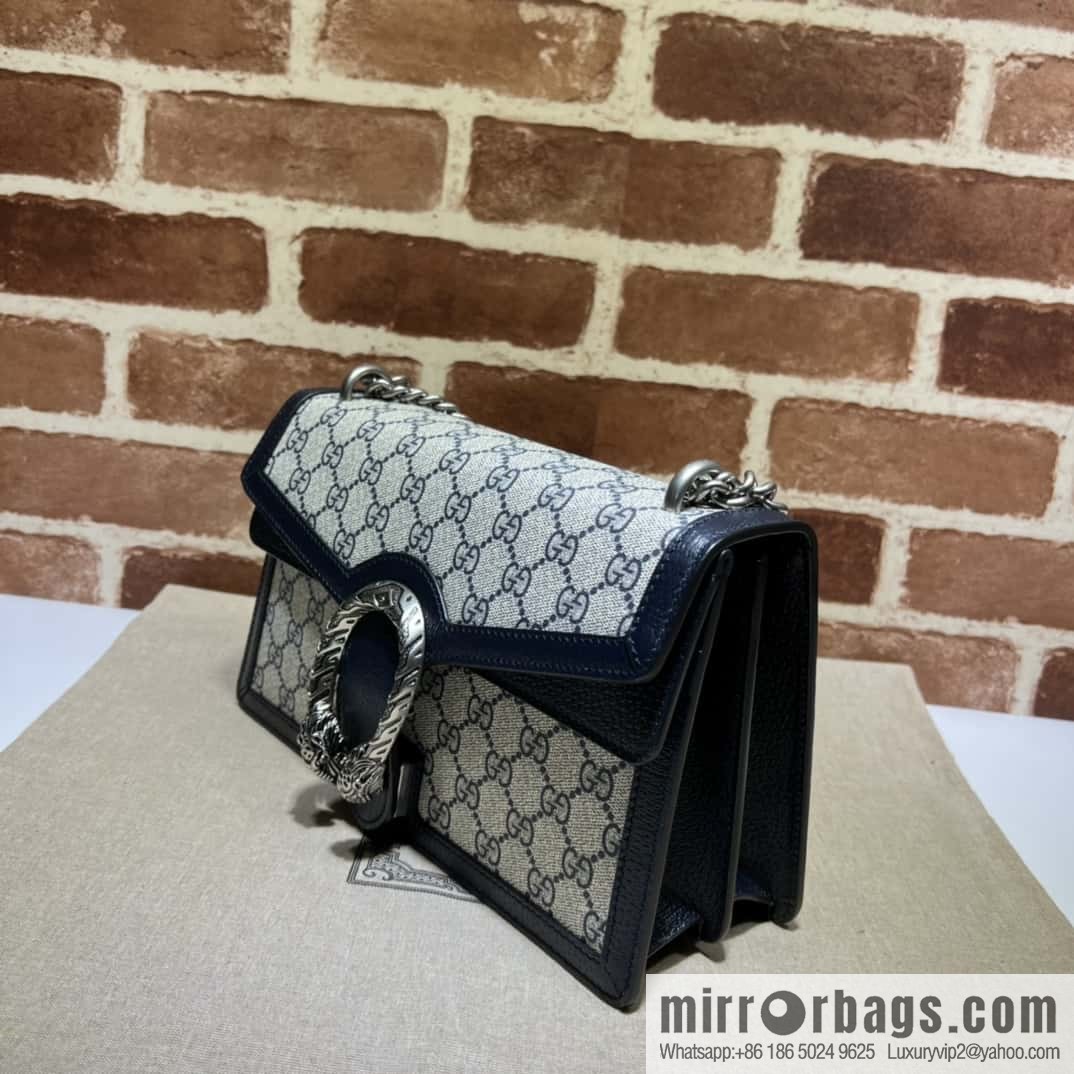 GUCCI Dionysus series small GG shoulder backpack 400249 blue glue/blue leather