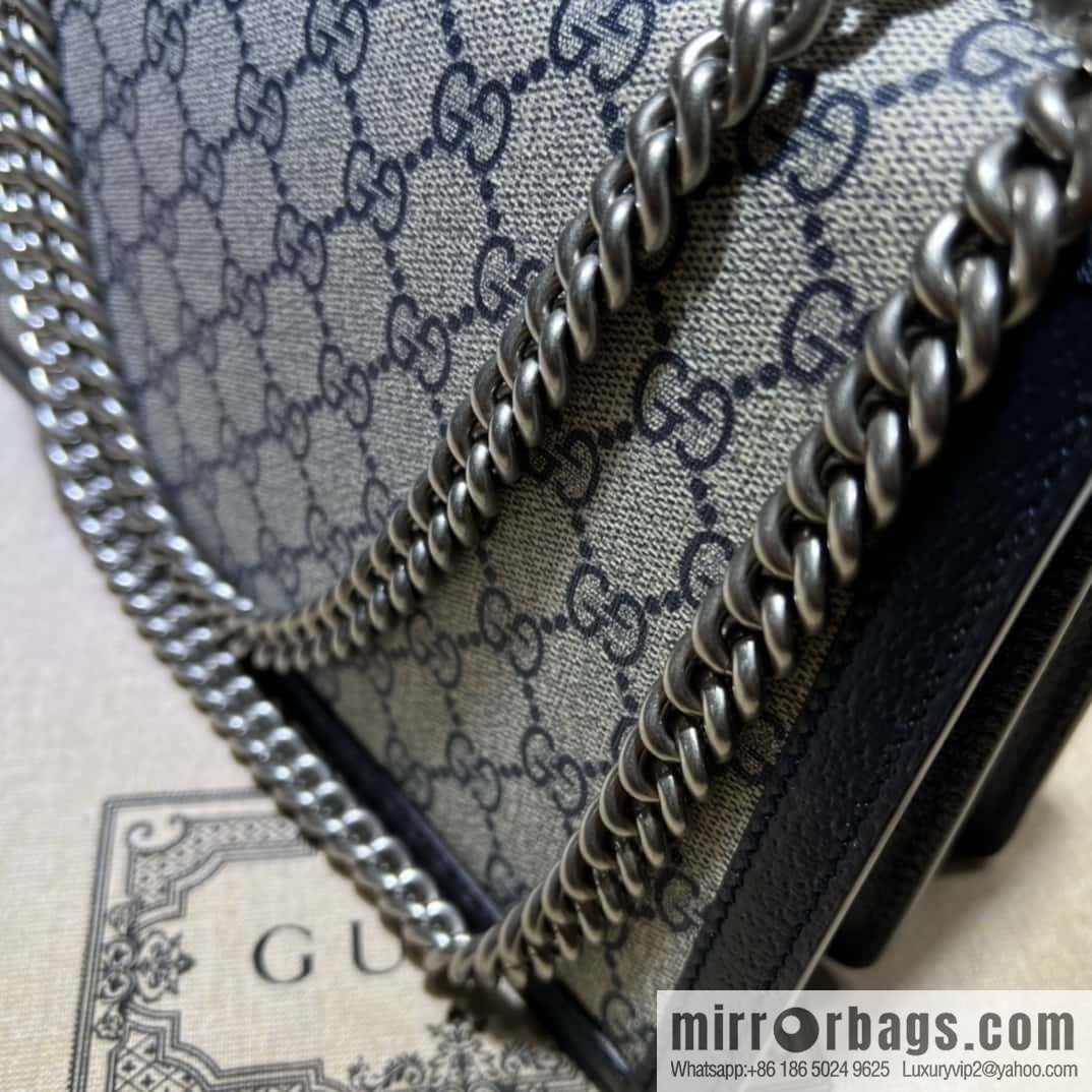 GUCCI Dionysus series small GG shoulder backpack 400249 blue glue/blue leather