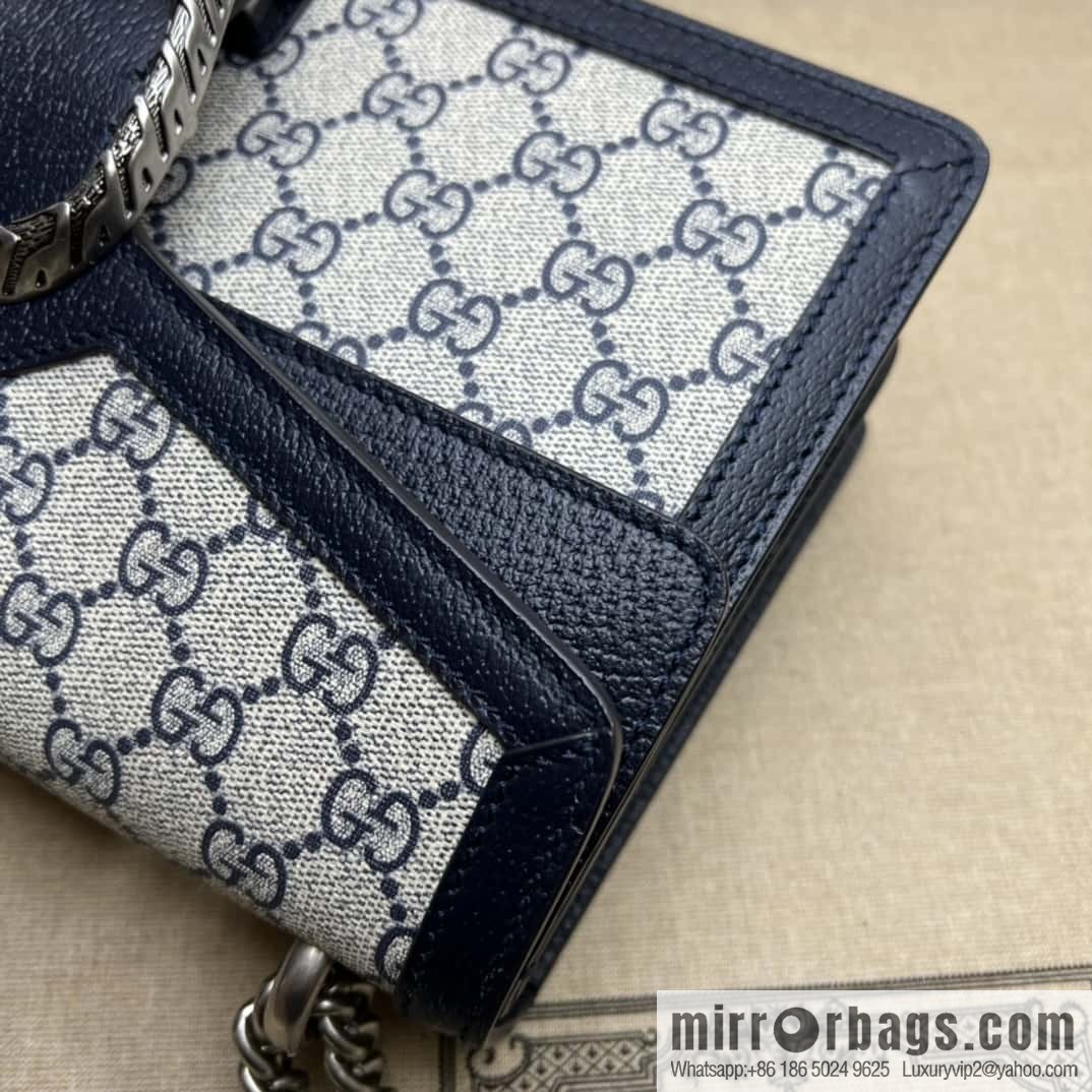 GUCCI Dionysus series small GG shoulder backpack 400249 blue glue/blue leather