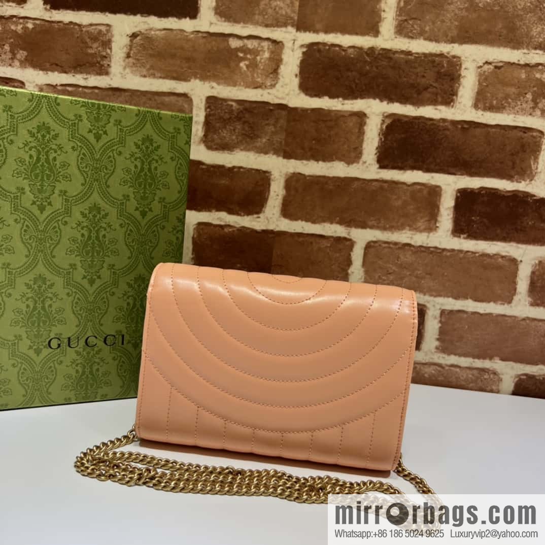 GUCCI GG Marmont series quilted mini handbag 474575 sunset orange