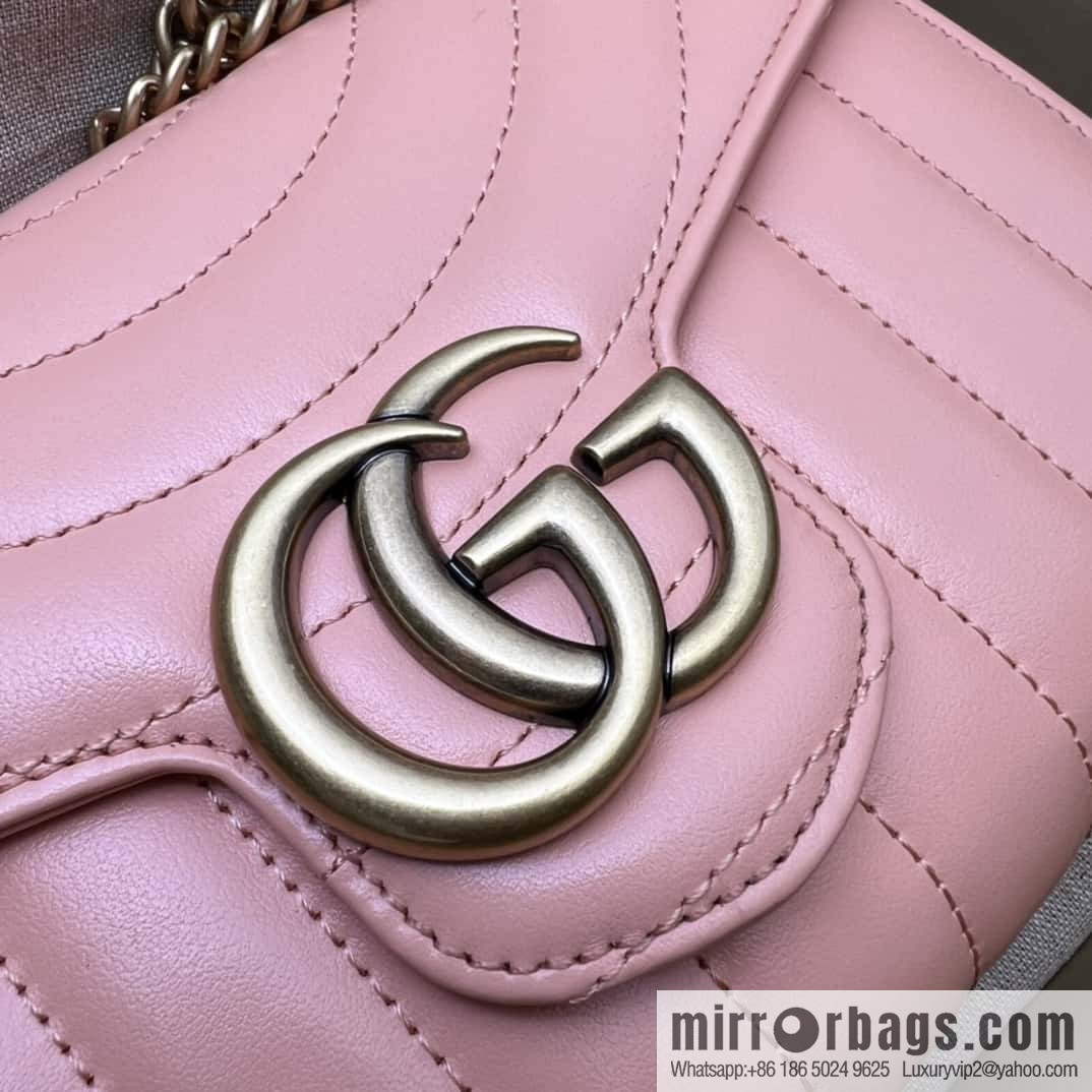 GUCCI GG Marmont series quilted mini handbag 474575 sunset orange