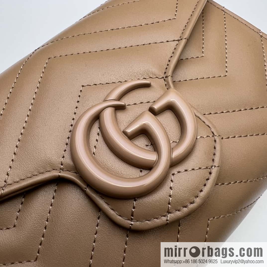 GUCCI GG Marmont series quilted mini handbag 474575 rose beige