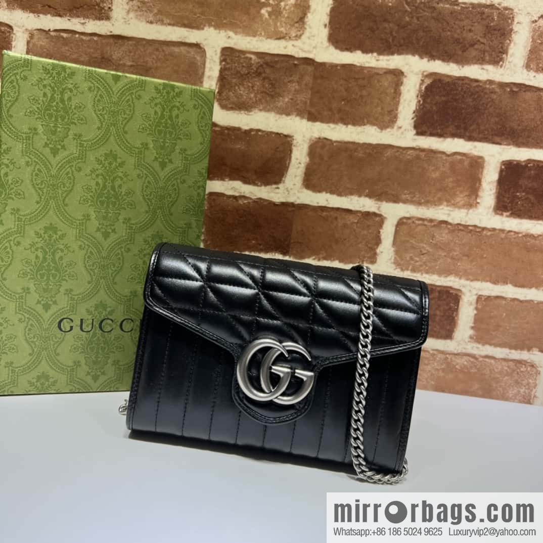 GG Marmont series quilted mini chain strap handbag 474575g leather square