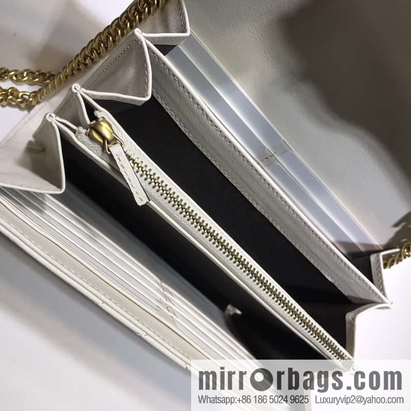 GUCCI GG Marmont series quilted mini chain strap handbag 474575 meters white