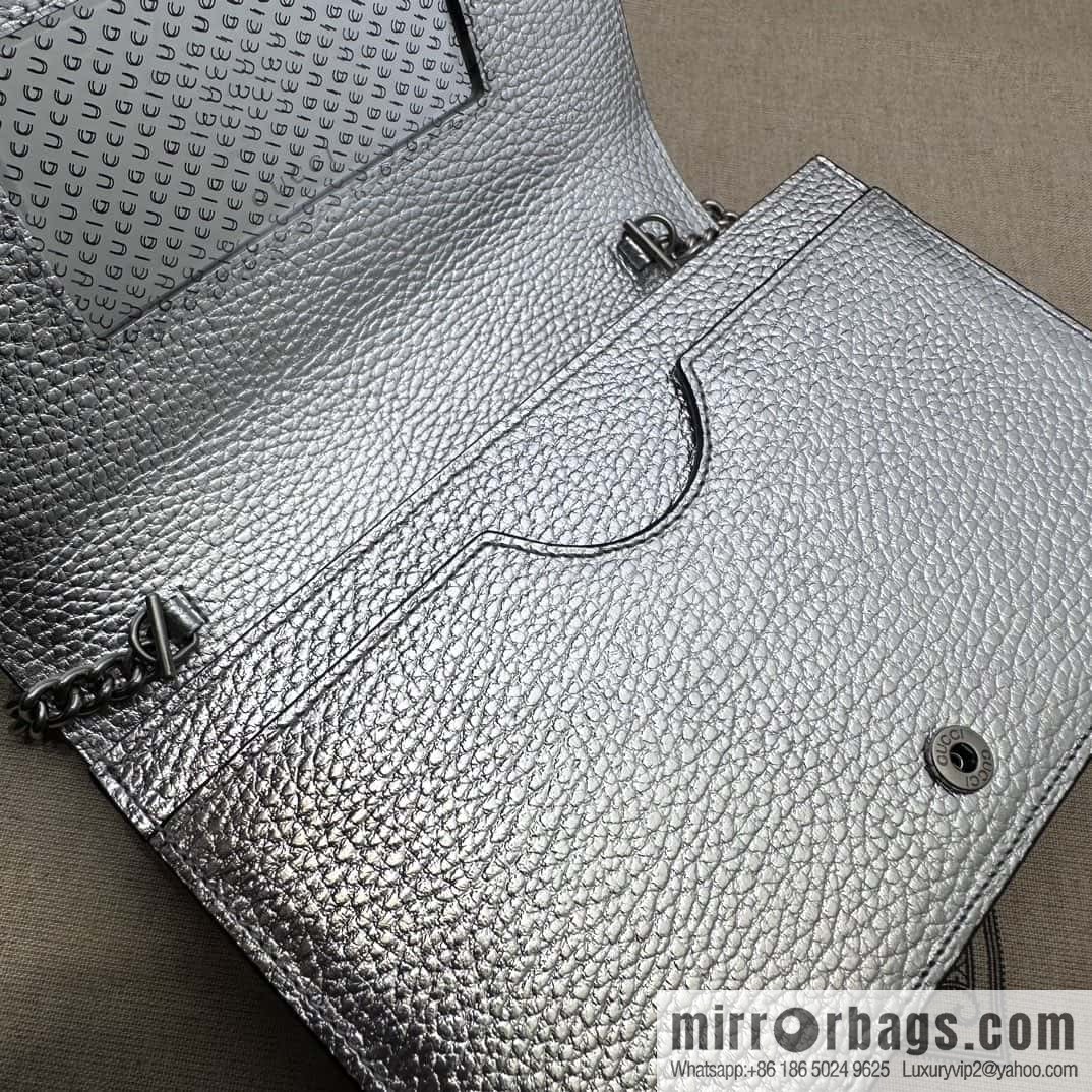 GUCCI GG Marmont series mini chain strap handbag 497985 silver