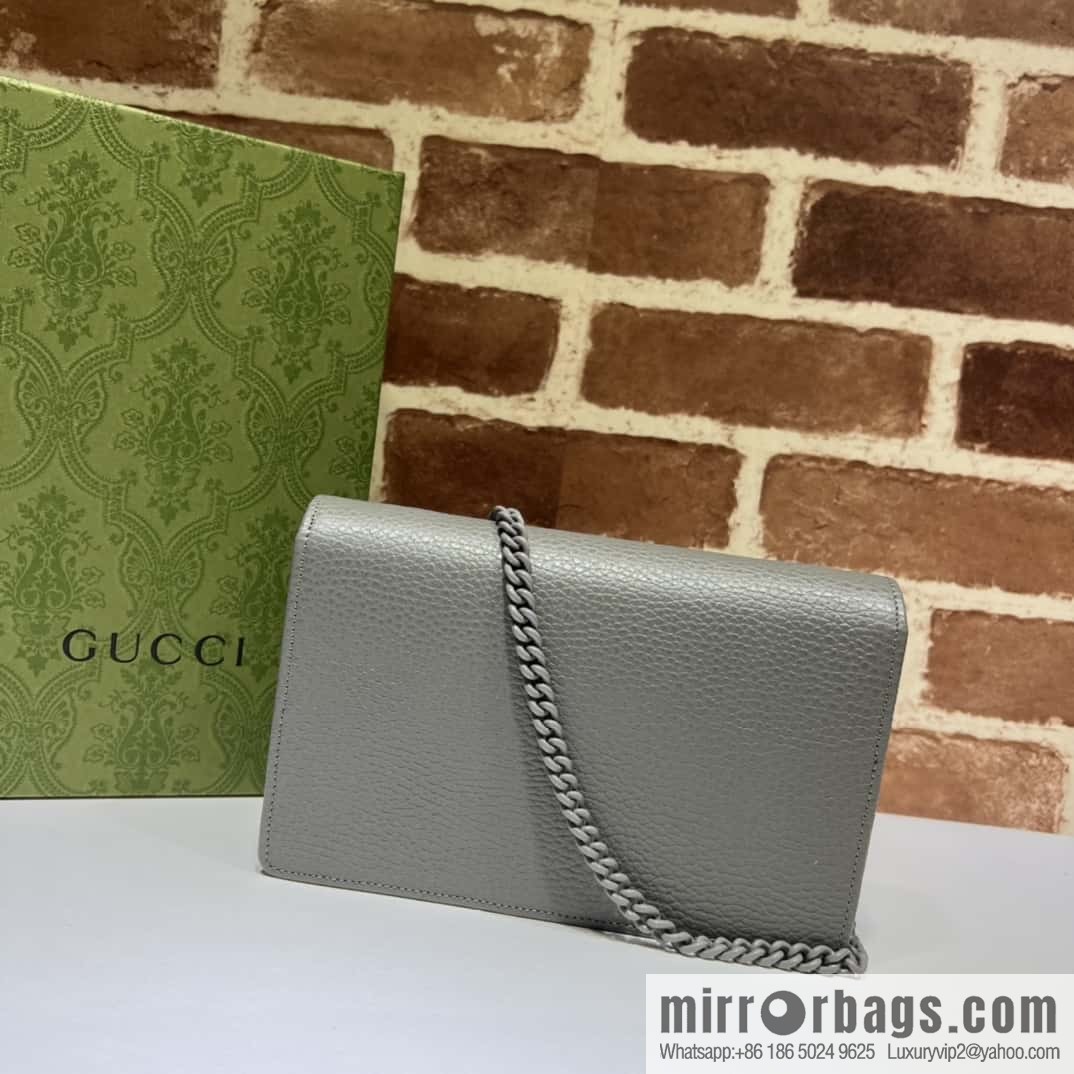 GUCCI GG Marmont series mini chain strap handbag 497985 gray two-color