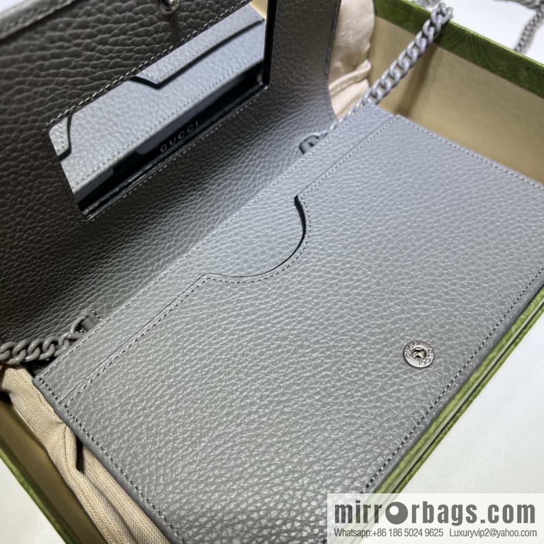 GUCCI GG Marmont series mini chain strap handbag 497985 gray two-color