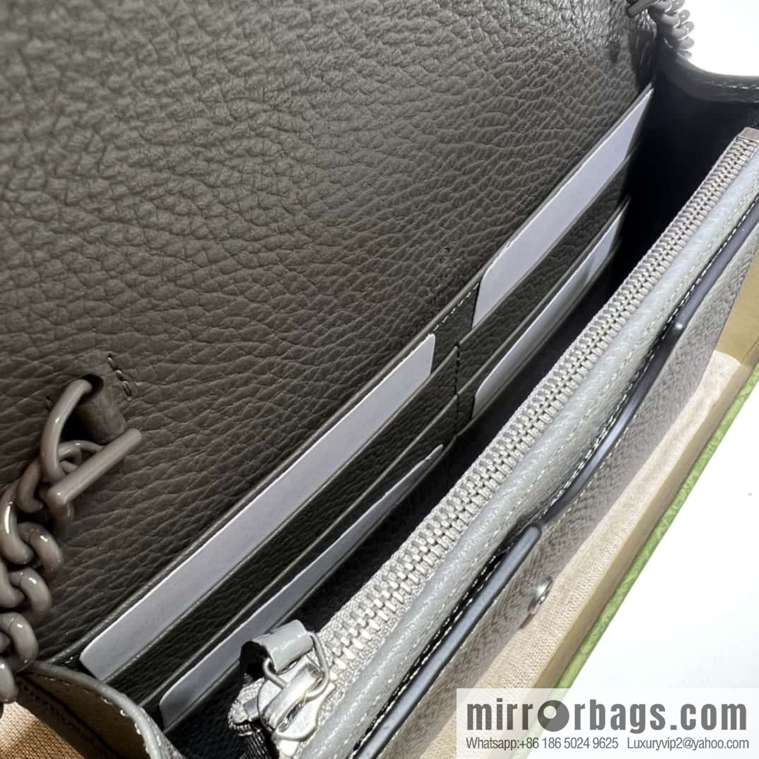 GUCCI GG Marmont series mini chain strap handbag 497985 gray two-color