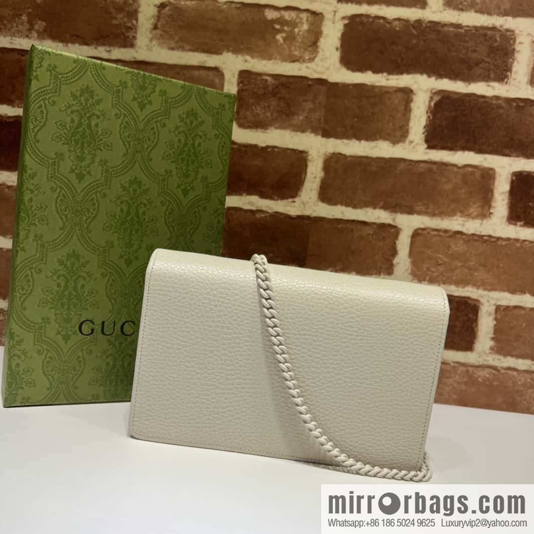 GUCCI GG Marmont series mini chain strap handbag 497985 meters white two-color