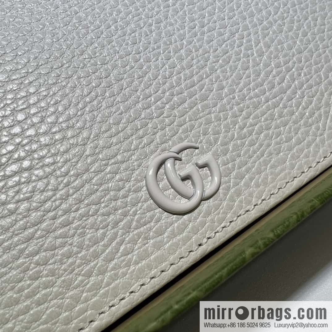 GUCCI GG Marmont series mini chain strap handbag 497985 meters white two-color