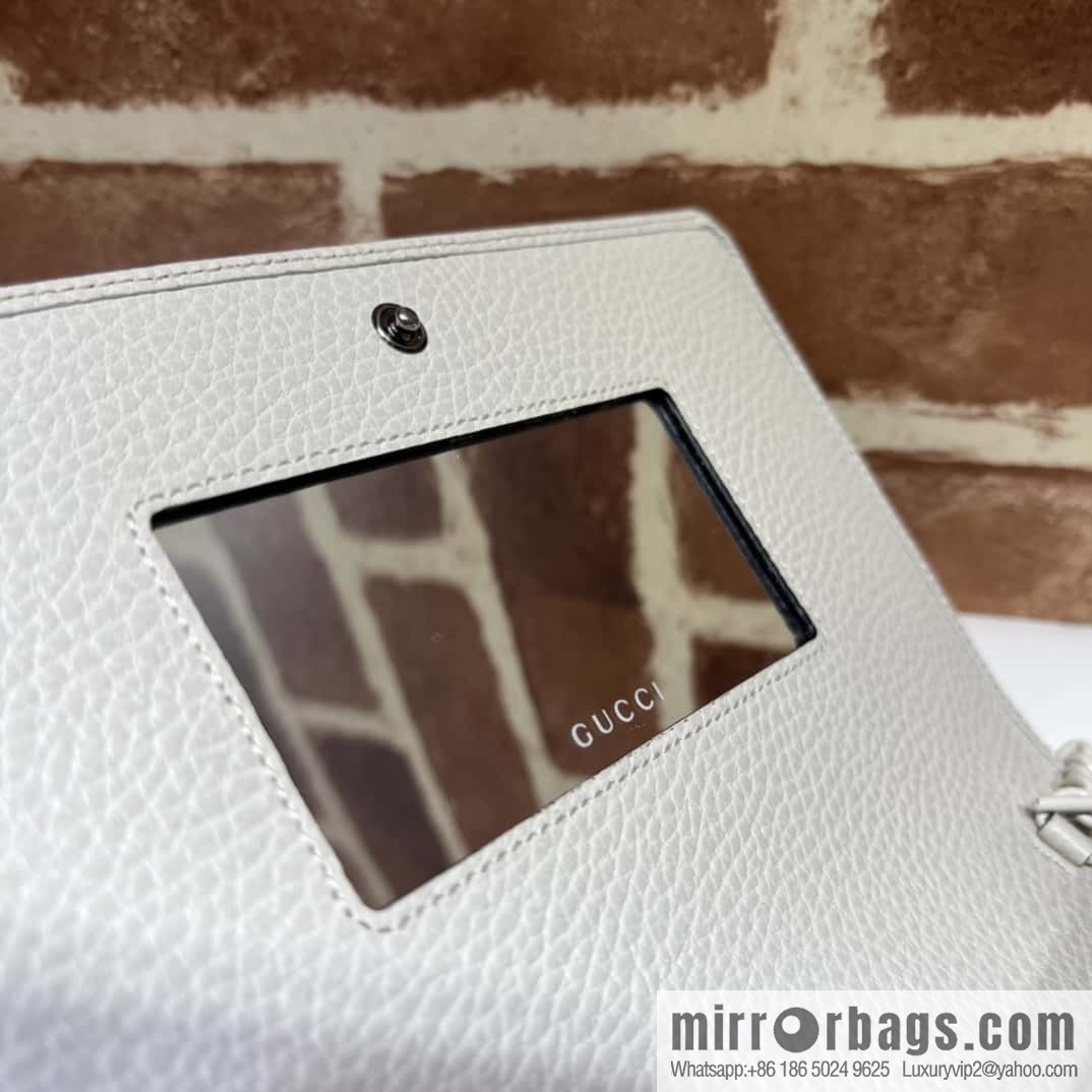 GUCCI GG Marmont series mini chain strap handbag 497985 meters white two-color