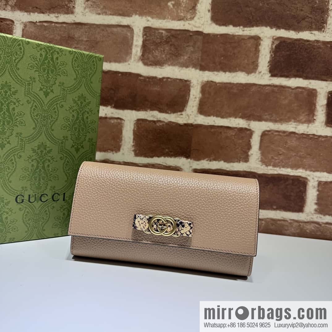 GUCCI Gucci 23 autumn and winter, women's wallet 750461 rose beige