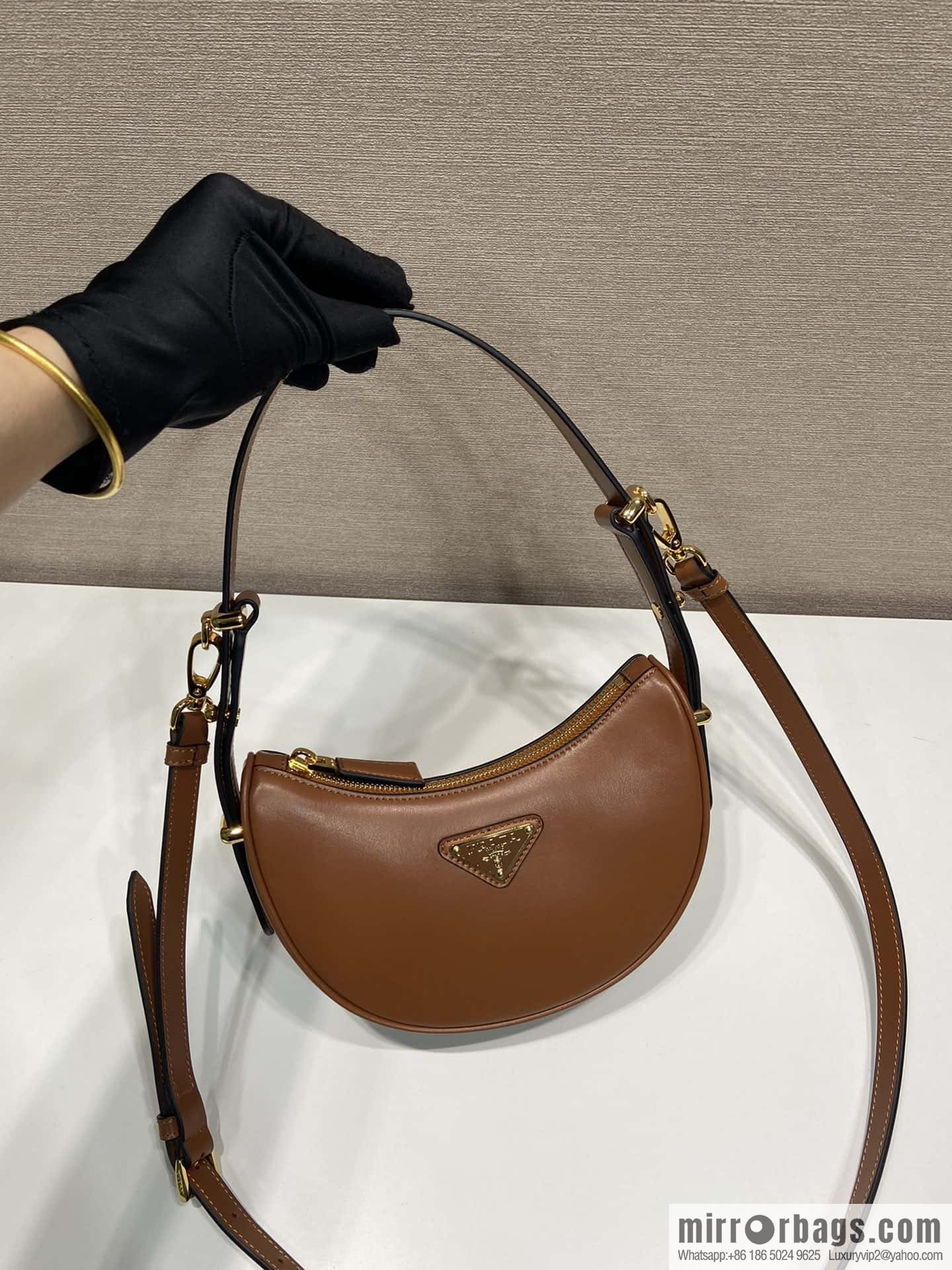 PRADA Moon handbag 1BC199 caramel color