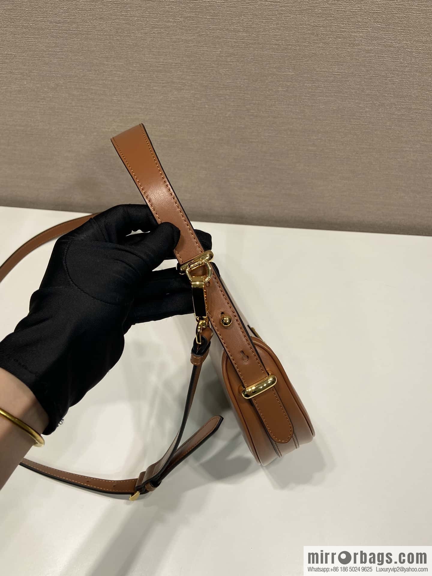 PRADA Moon handbag 1BC199 caramel color