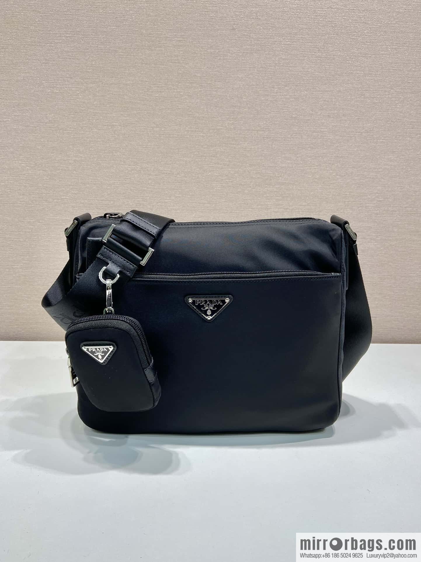 PRADA imported fabric shoulder bag 1BC421