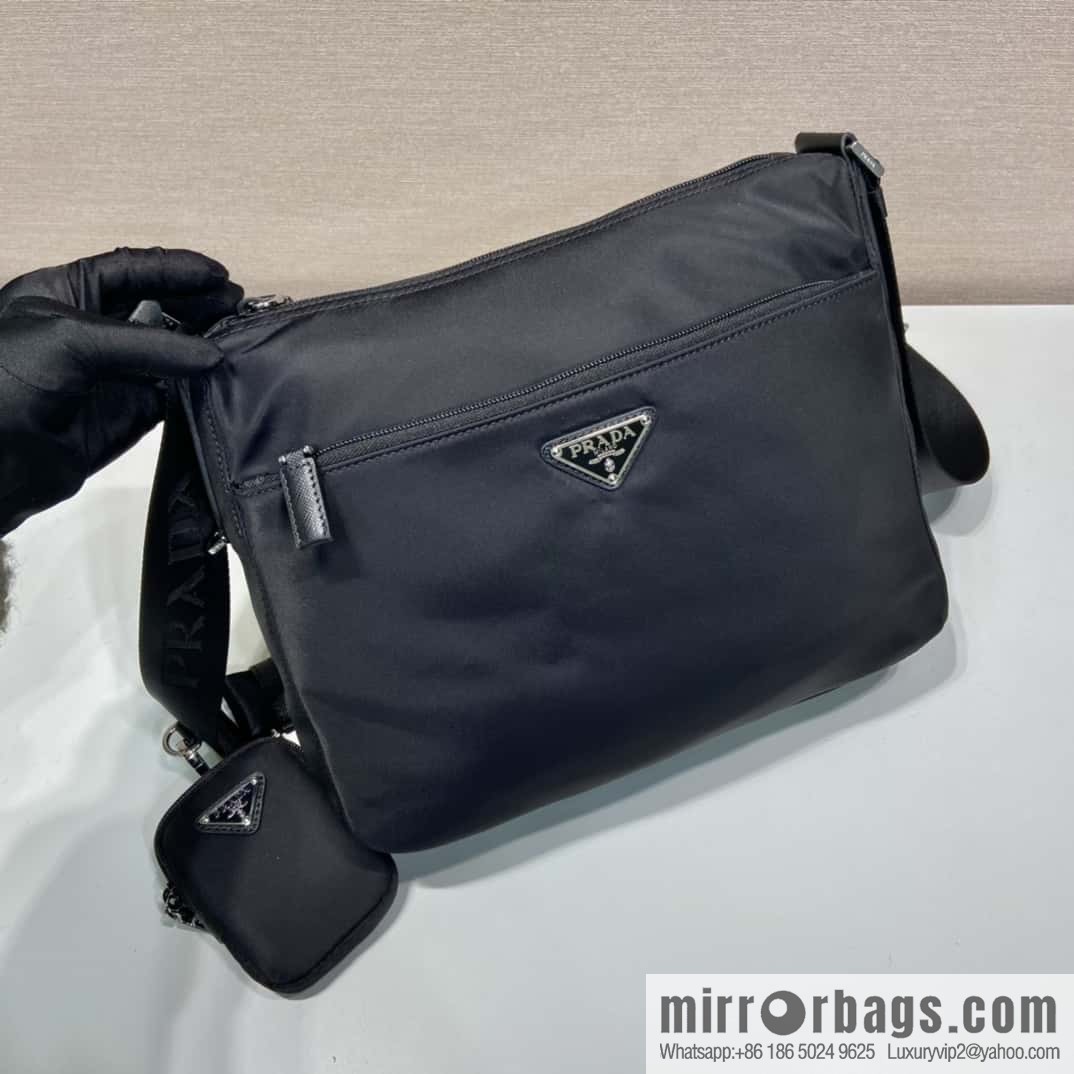PRADA imported fabric shoulder bag 1BC421