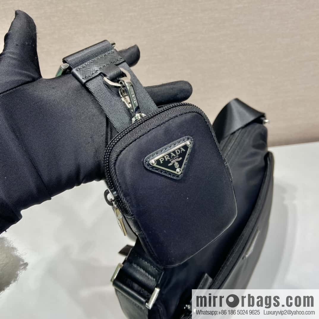 PRADA imported fabric shoulder bag 1BC421