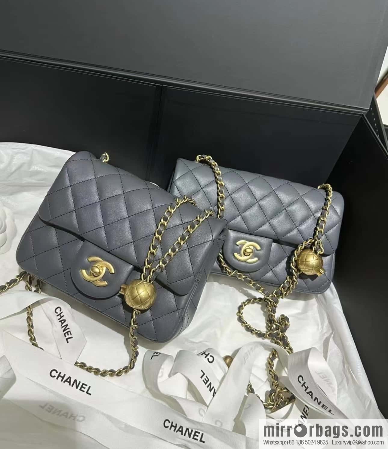 CHANEL 23K new color, pure original small gold ball, classic cf mini AS1786