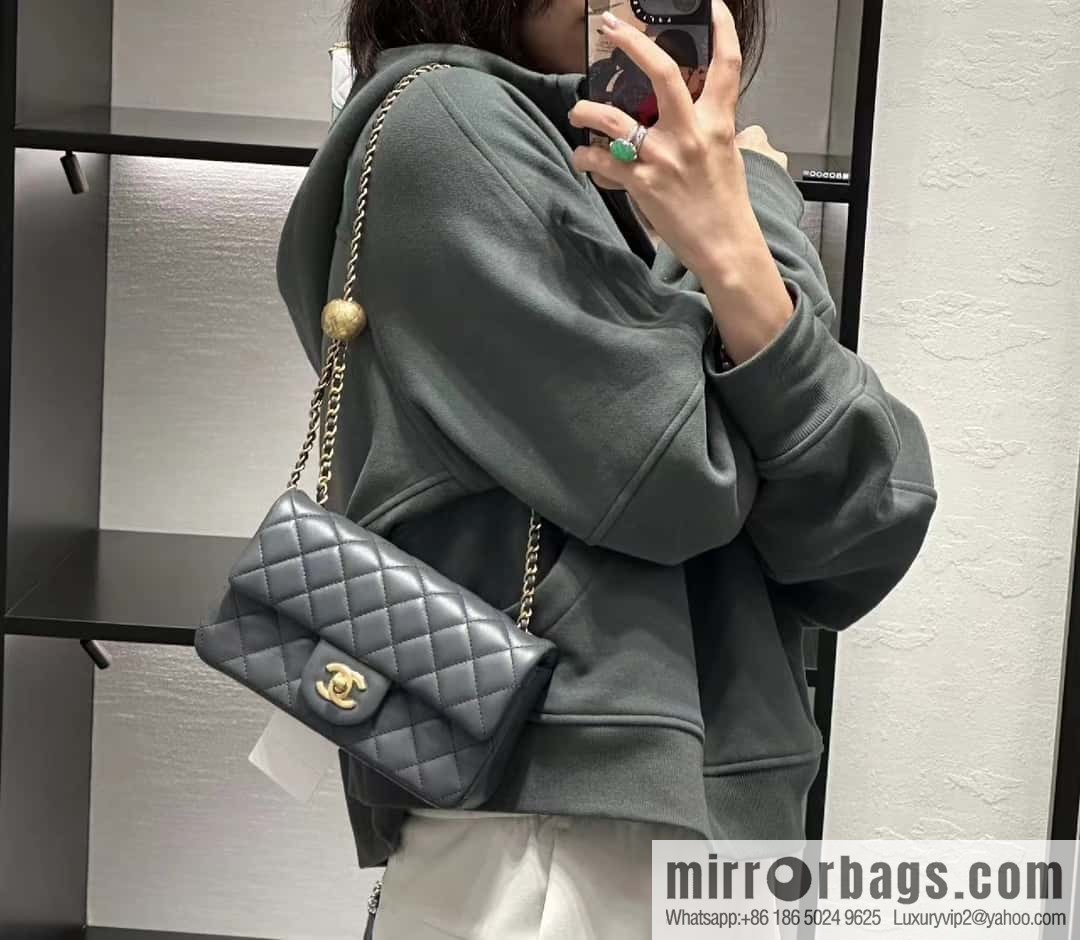 CHANEL 23K new color, pure original small gold ball, classic cf mini AS1786