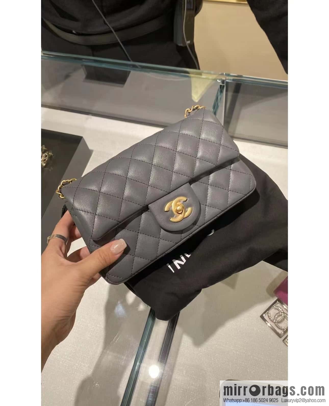 CHANEL 23K new color, pure original small gold ball, classic cf mini AS1786