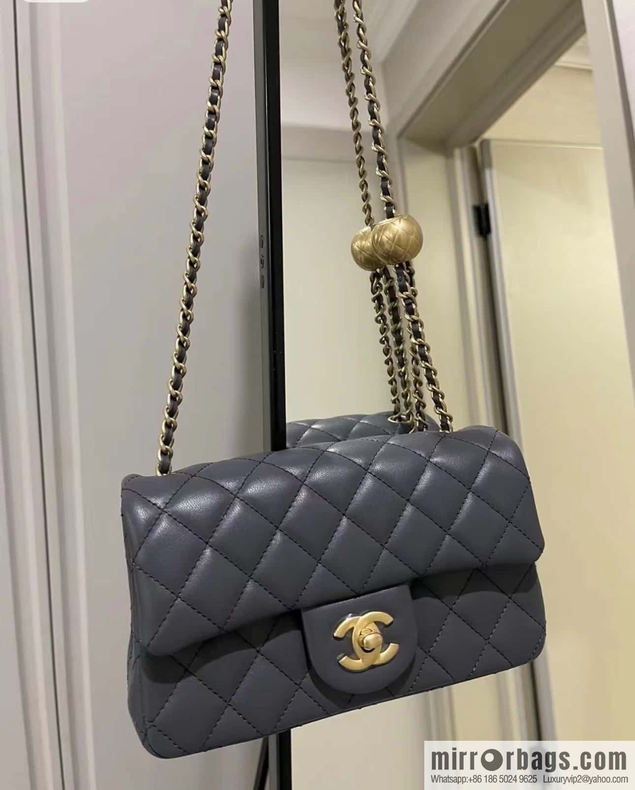 CHANEL 23K new color, pure original small gold ball, classic cf mini AS1786