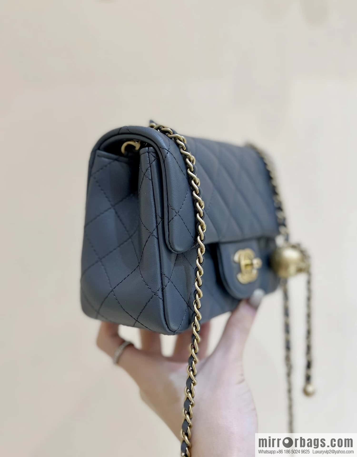 CHANEL 23K new color, pure original small gold ball, classic cf mini AS1786