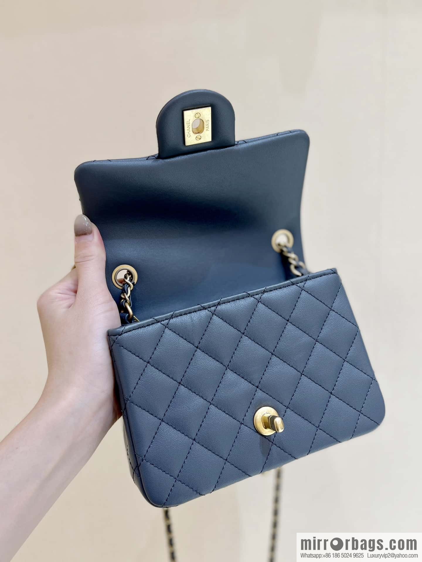 CHANEL 23K new color, pure original small gold ball, classic cf mini AS1786