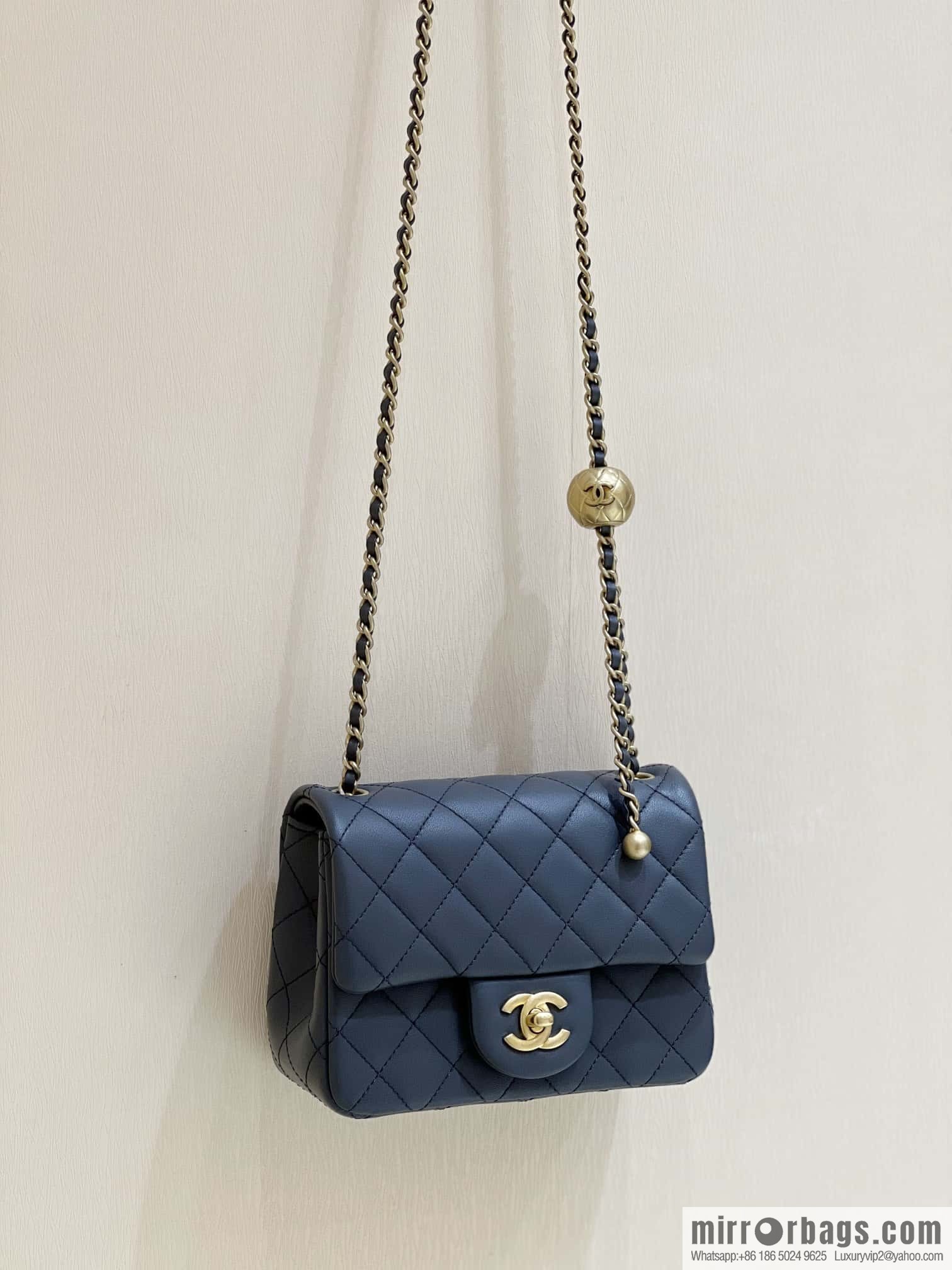 CHANEL 23K new color, pure original small gold ball, classic cf mini AS1786
