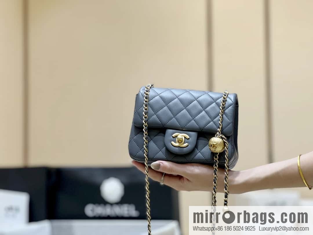CHANEL 23K new color, pure original small gold ball, classic cf mini AS1786