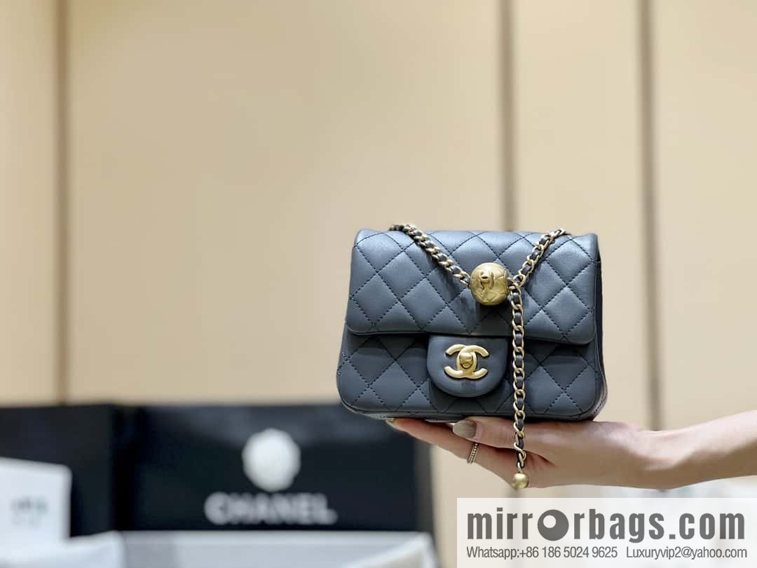 CHANEL 23K new color, pure original small gold ball, classic cf mini AS1786