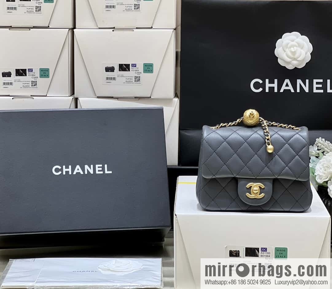 CHANEL 23K new color, pure original small gold ball, classic cf mini AS1786