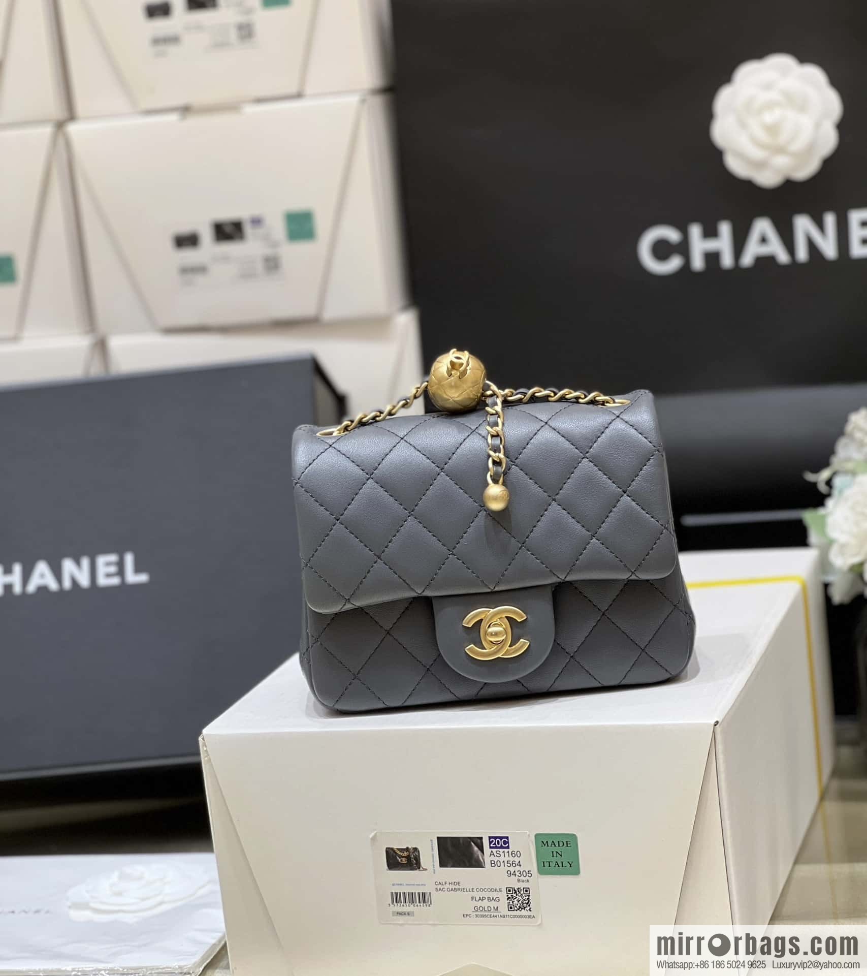 CHANEL 23K new color, pure original small gold ball, classic cf mini AS1786