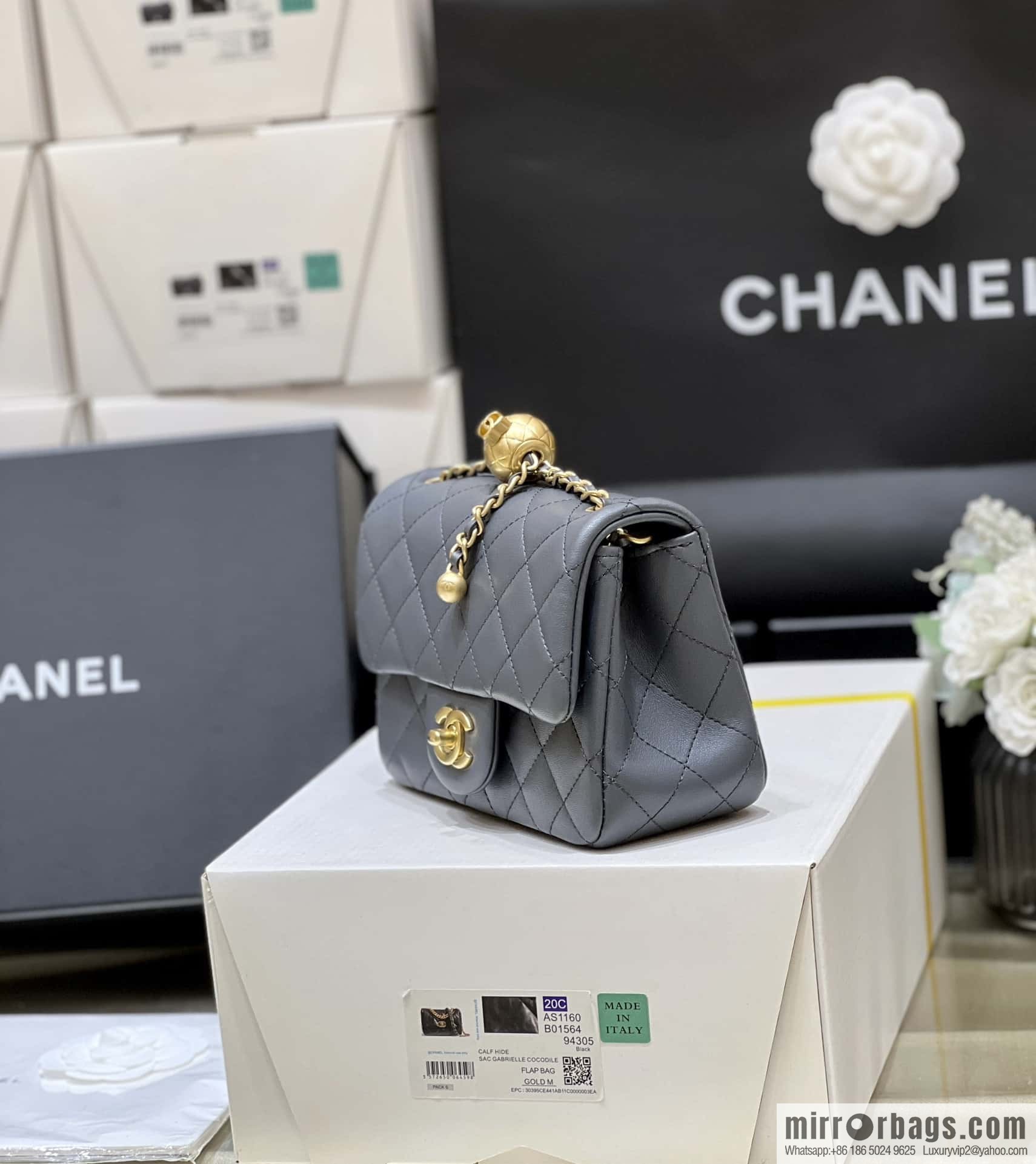 CHANEL 23K new color, pure original small gold ball, classic cf mini AS1786