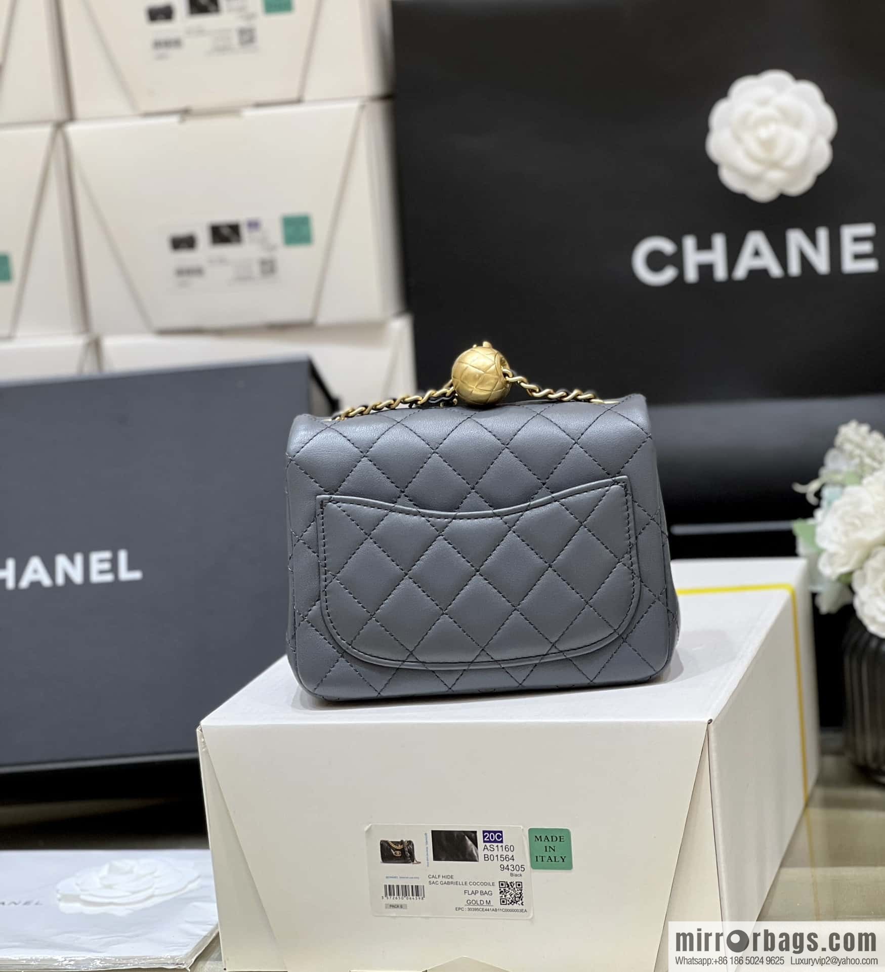 CHANEL 23K new color, pure original small gold ball, classic cf mini AS1786