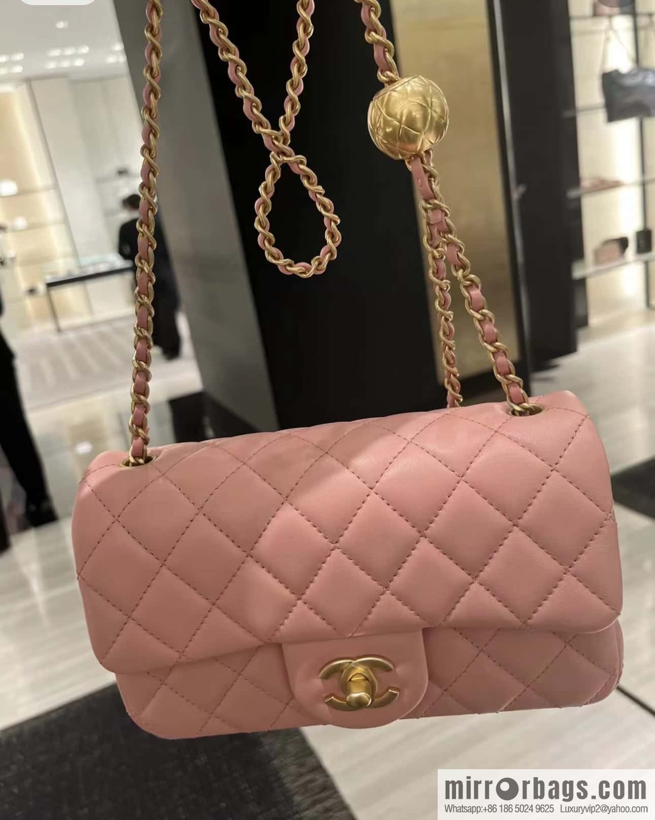 CHANEL 23K new color, pure original small gold ball, large mini20cm AS1787