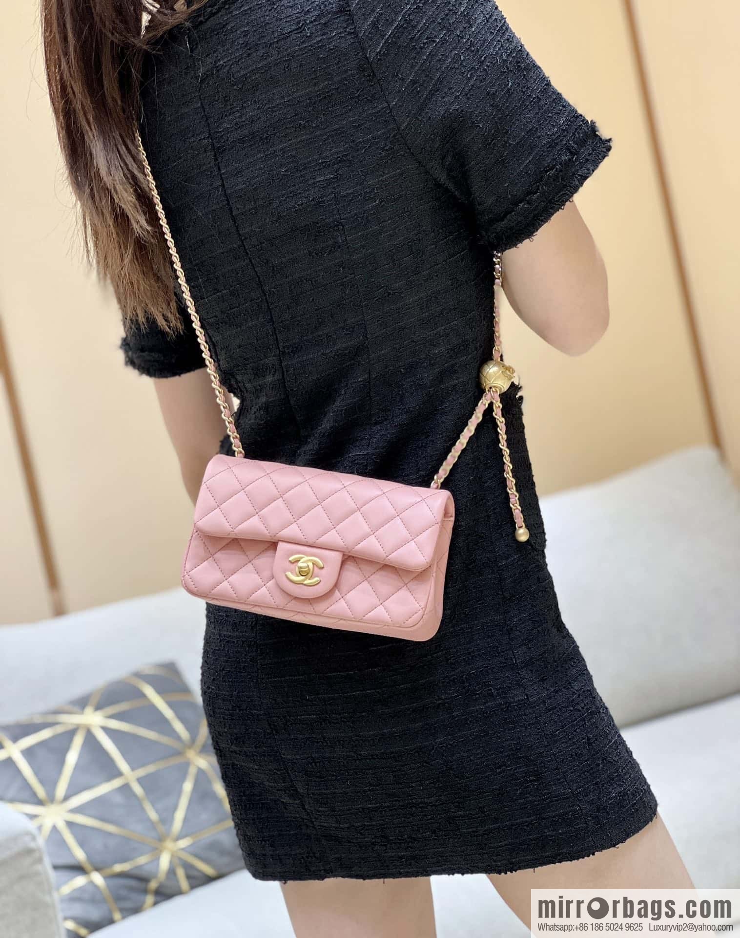 CHANEL 23K new color, pure original small gold ball, large mini20cm AS1787