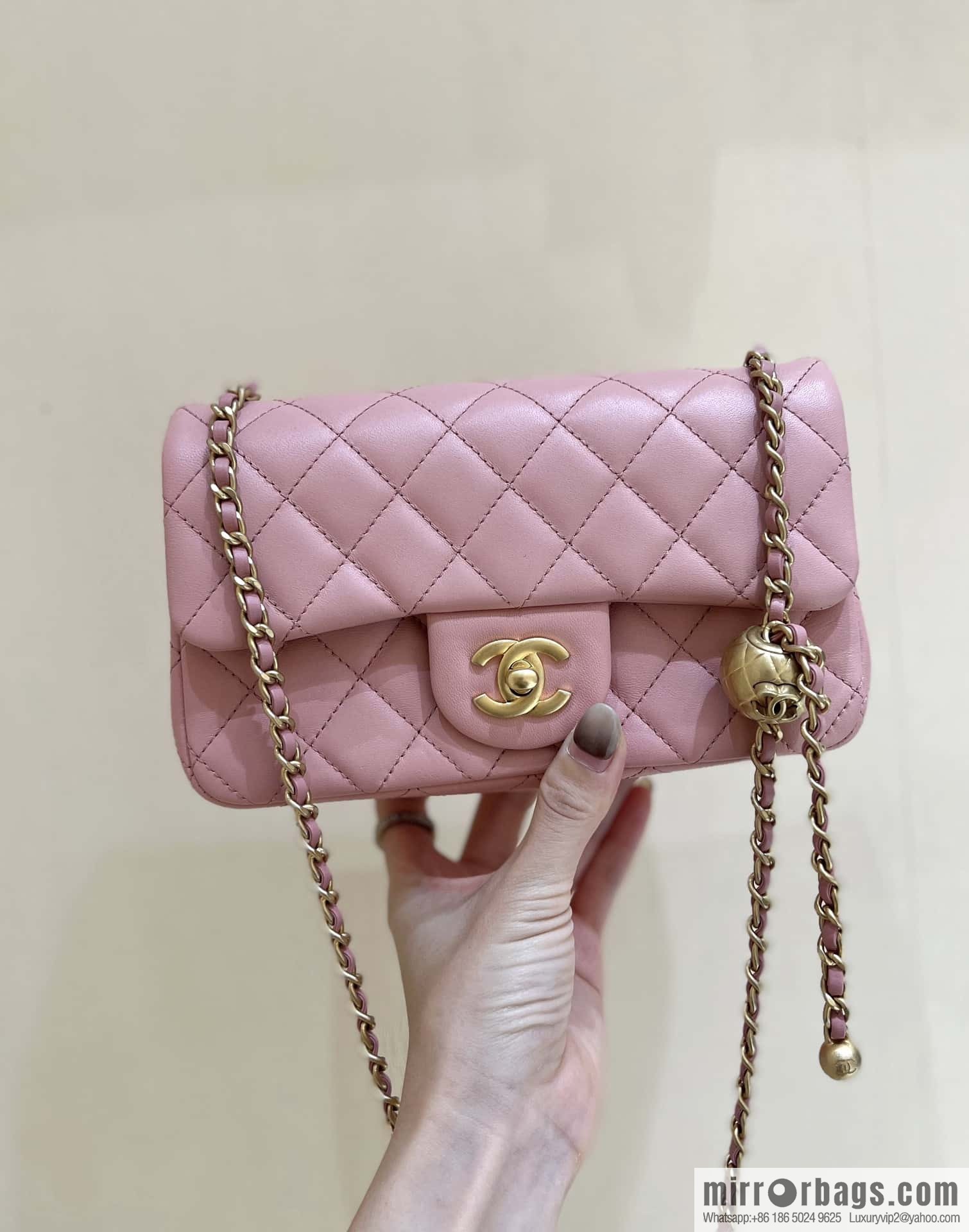CHANEL 23K new color, pure original small gold ball, large mini20cm AS1787