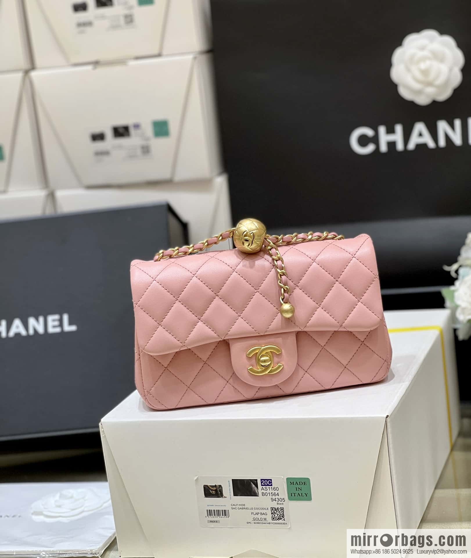 CHANEL 23K new color, pure original small gold ball, large mini20cm AS1787