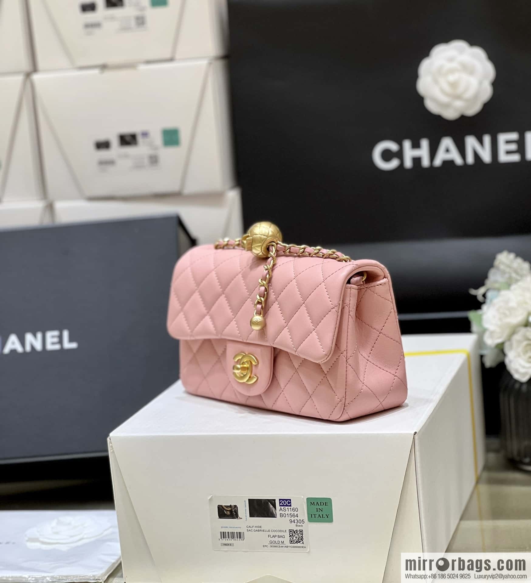 CHANEL 23K new color, pure original small gold ball, large mini20cm AS1787