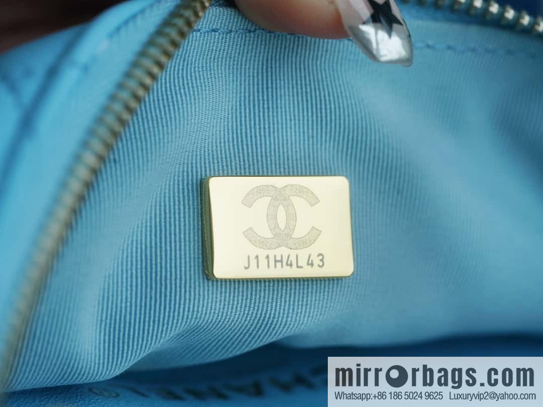 CHANEL 23A Handicraft Workshop HOBO Underarm Bag AS4220 Light Blue