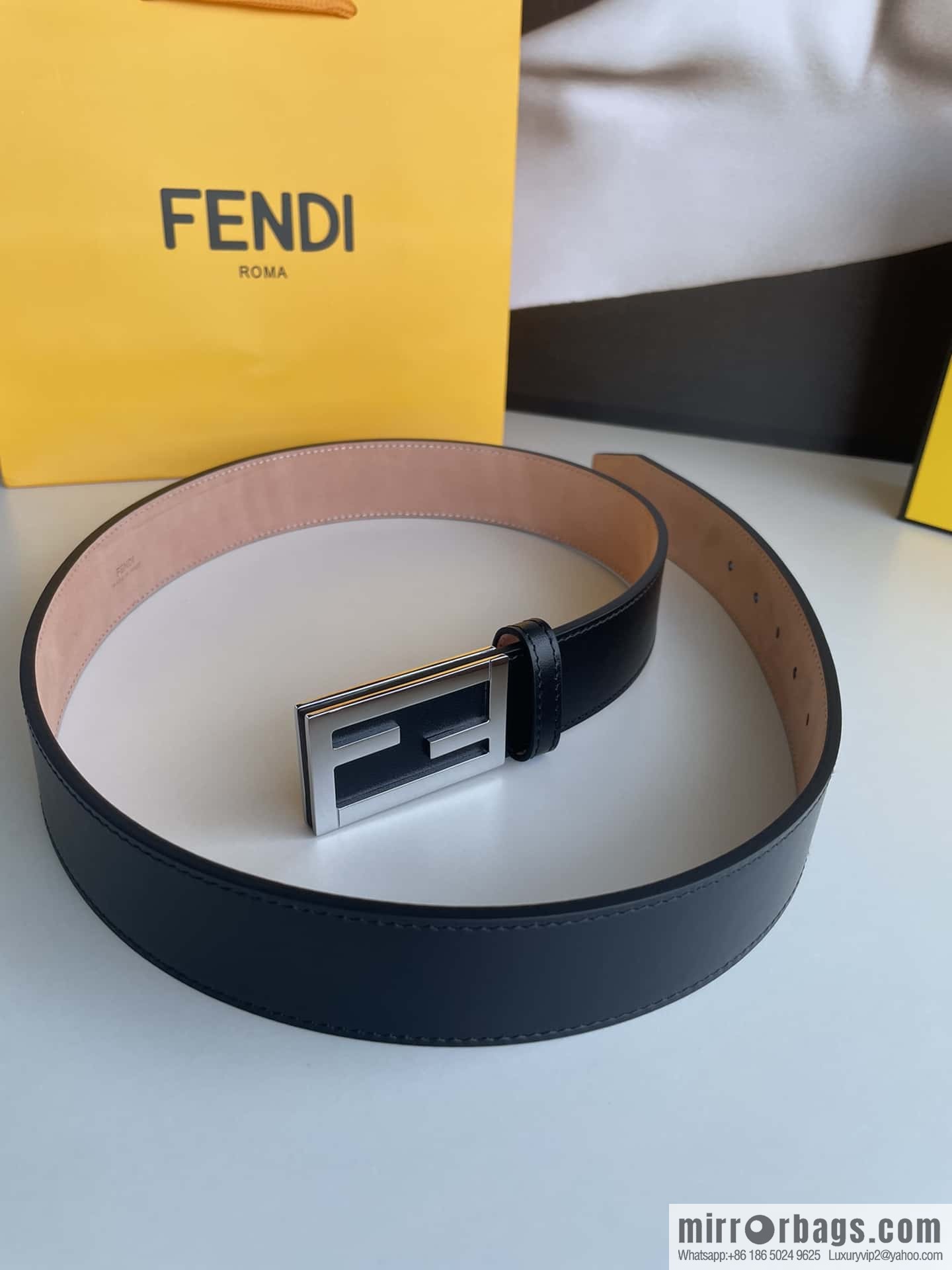Fendi, Italian craft 3.5cmFF belt