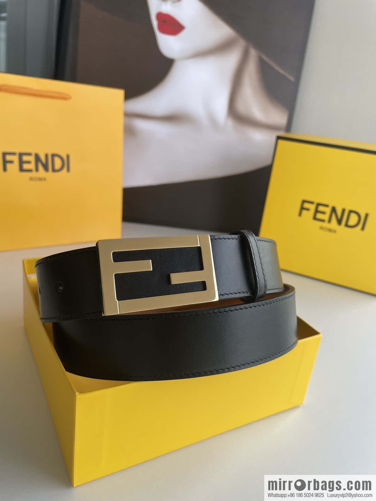 Fendi, Italian craft 3.5cmFF belt