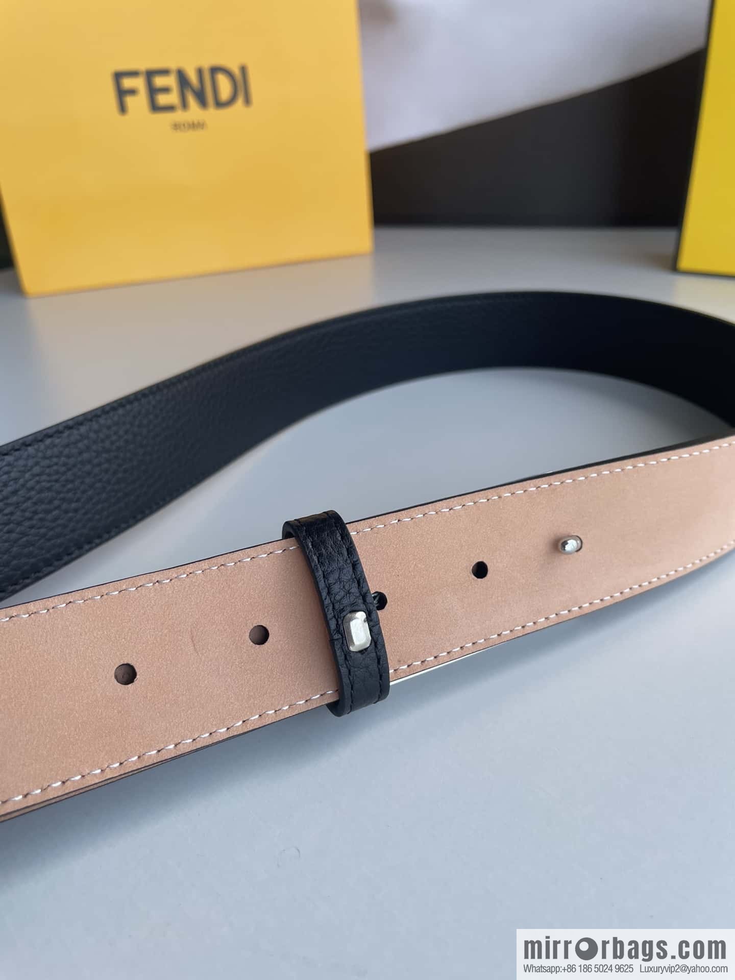 Fendi, Italian craft 3.5cmFF belt