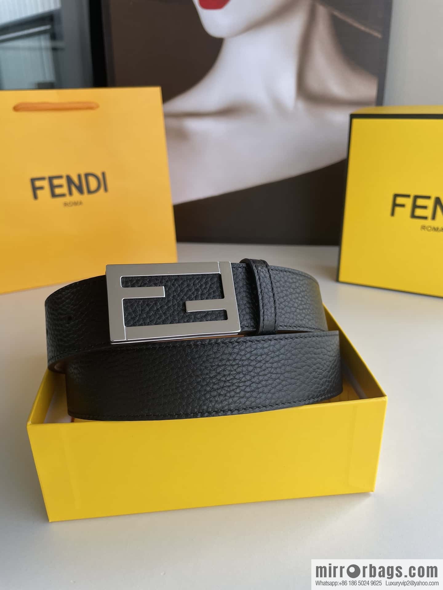 Fendi, Italian craft 3.5cmFF belt