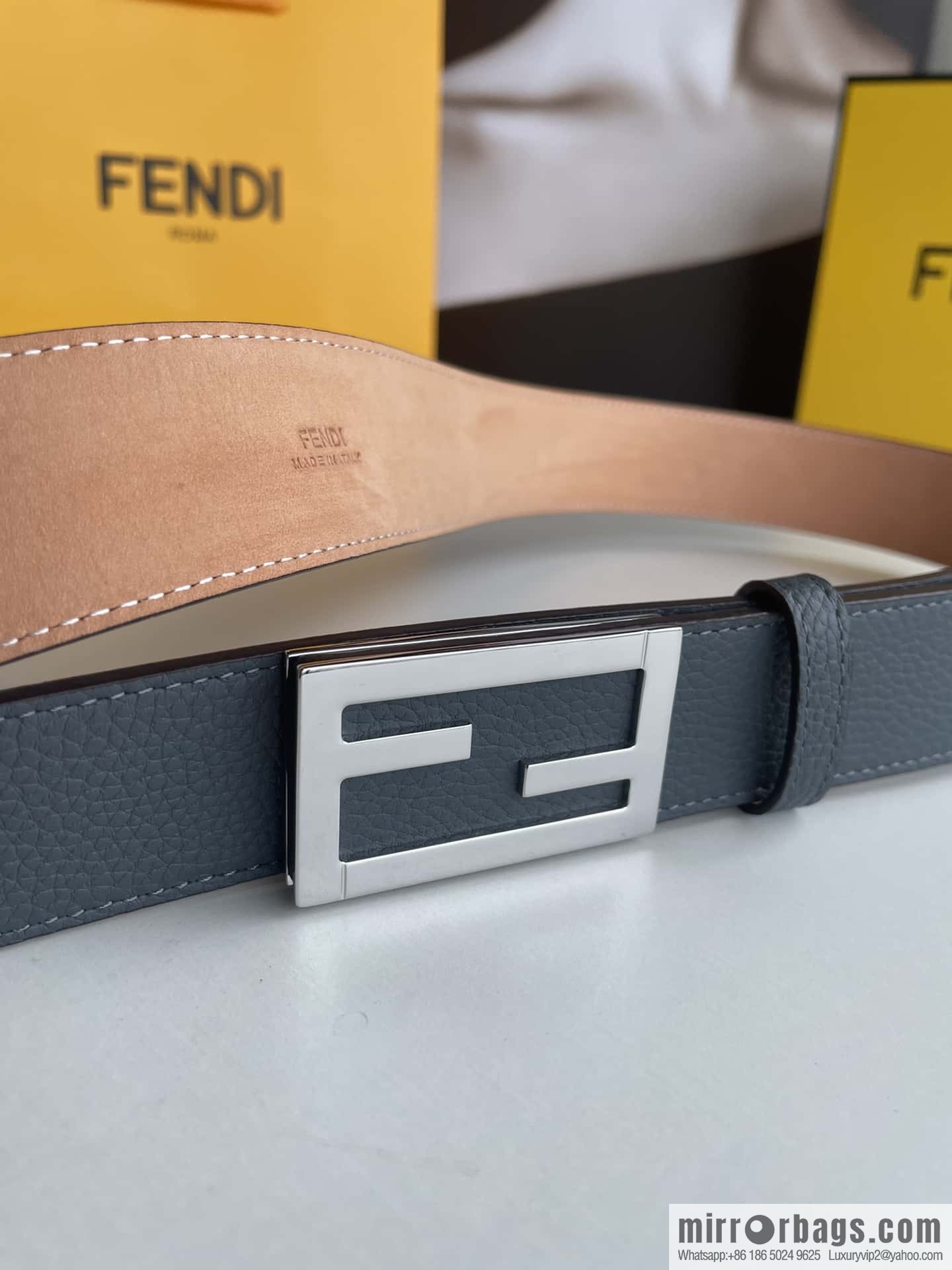 Fendi, Italian craft 3.5cmFF belt