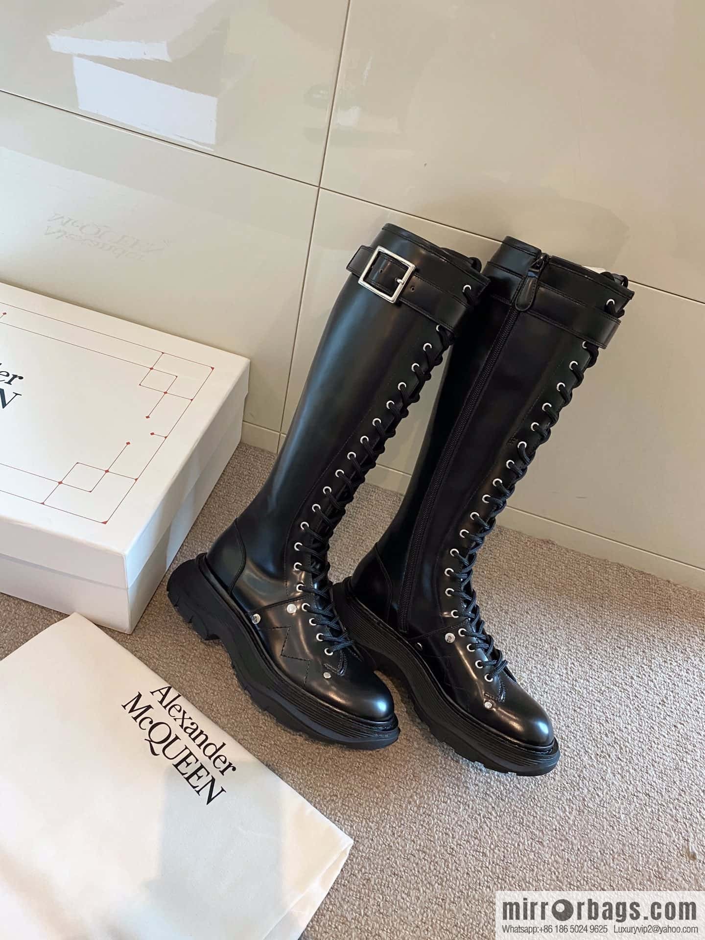 Alexander McQueen Alexander McQueen, platform strap-on knight boots